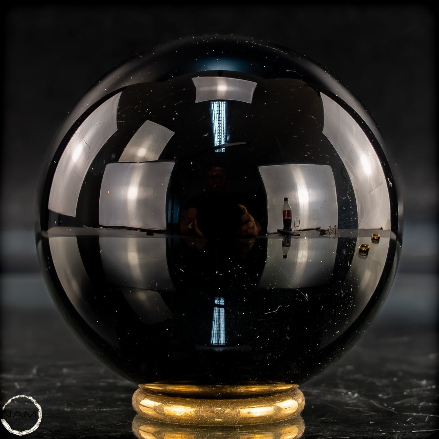 Natürliche Schwarze Obsidian Kristall-Kugel - 281,47g