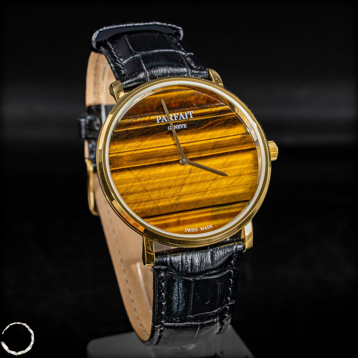 Tigeraugen-Uhr mit Schweizer Uhrwerk -46,80g 127,75ct
