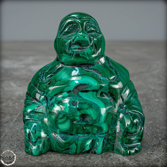 Sehr alte Malachit & Chrysocolla Skulptur Buddha , Kongo - 115,59g