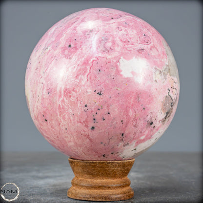 Natürliche Rhodonit-Kristall Kugel mit Pyrit aus Peru - 1661,35g - 98mm