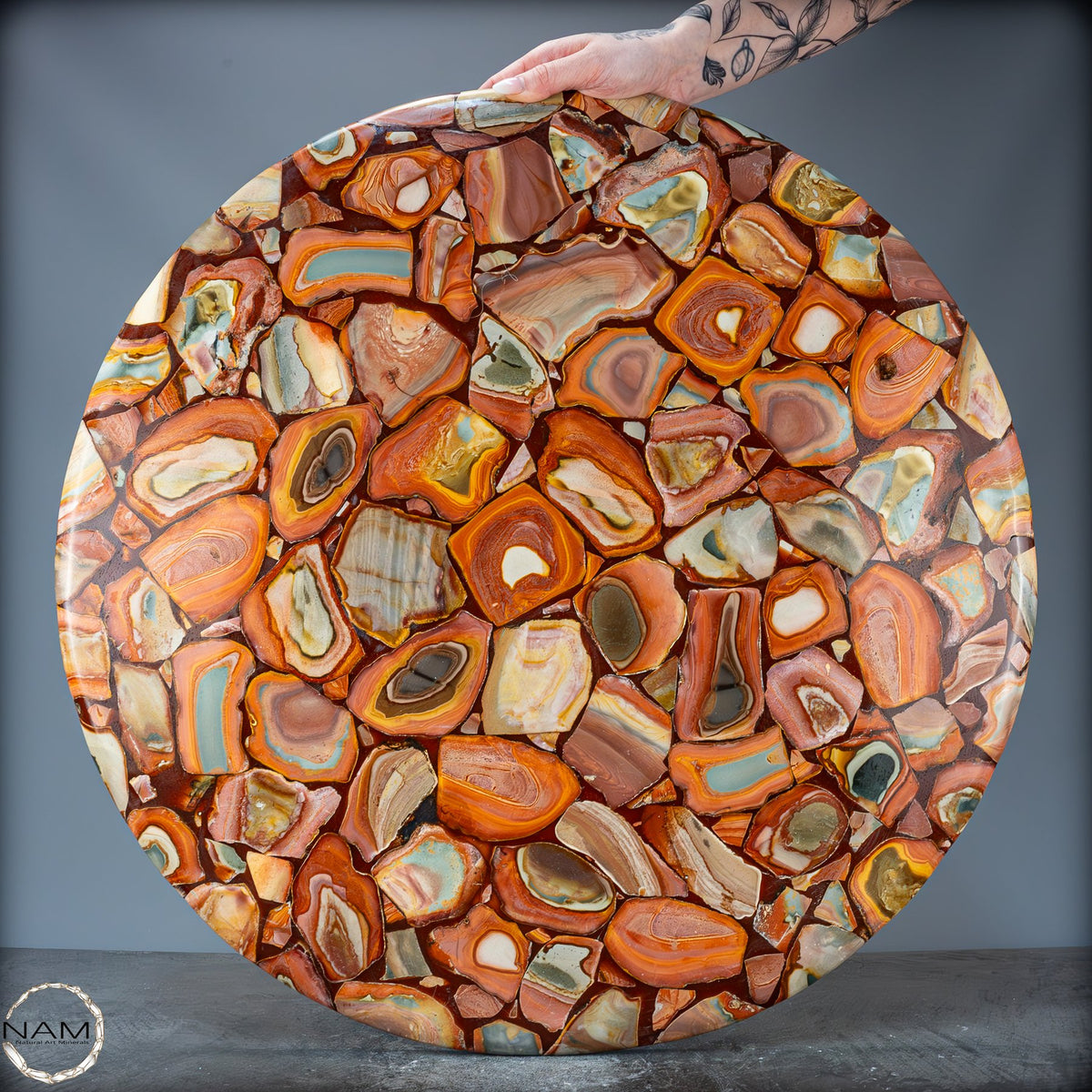 Wunderschöne Tisch-Platte aus Natürlichem Jasper - 13984,11g