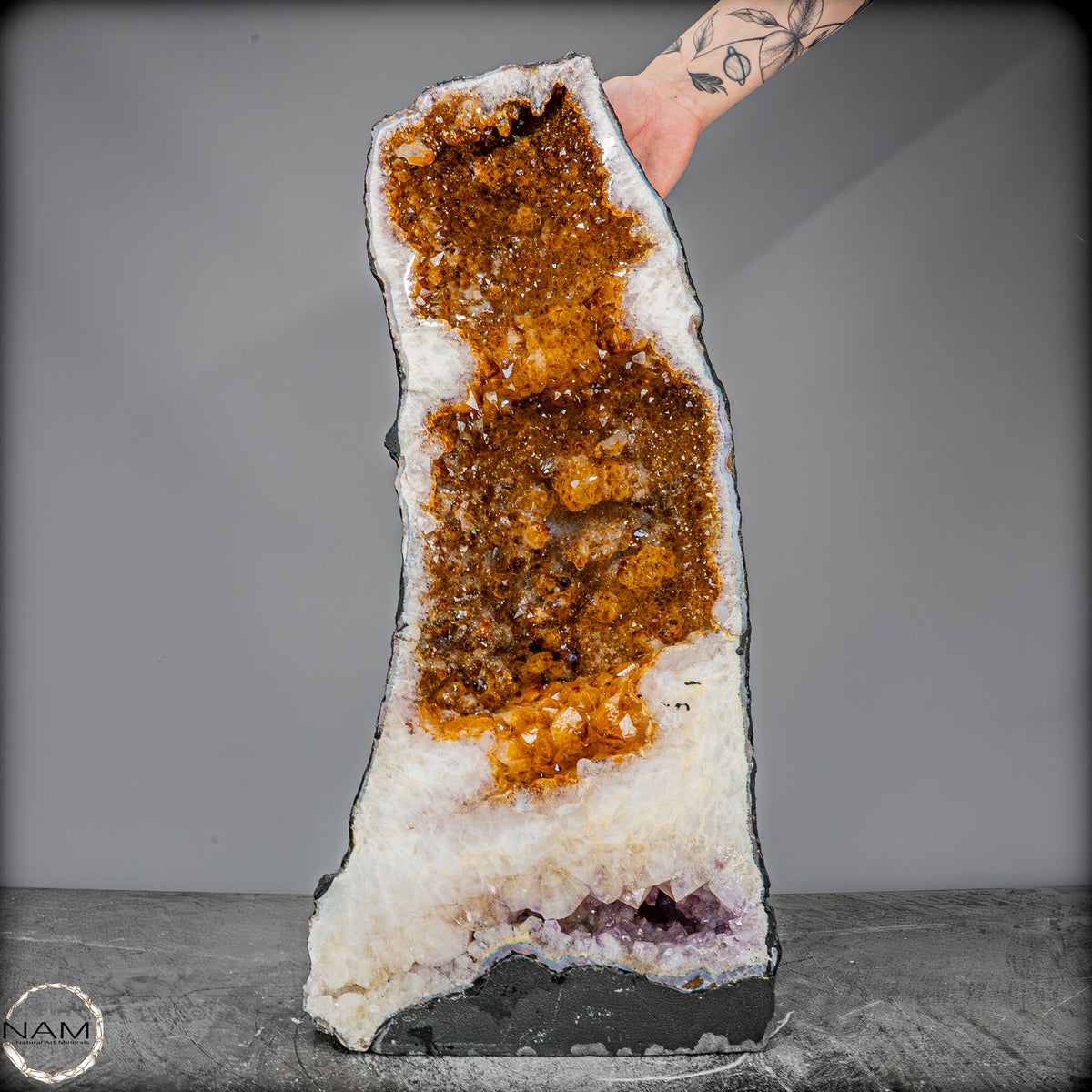 Atemberaubende 24 kg Citrin-Amethyst-Druse-24043,88g
