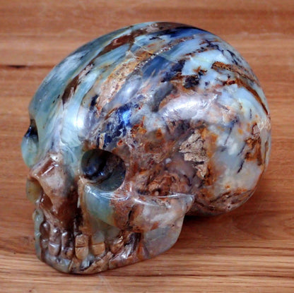 Seltener Blau-Grüner Opal Schädel - Totenkopf - 965,84g