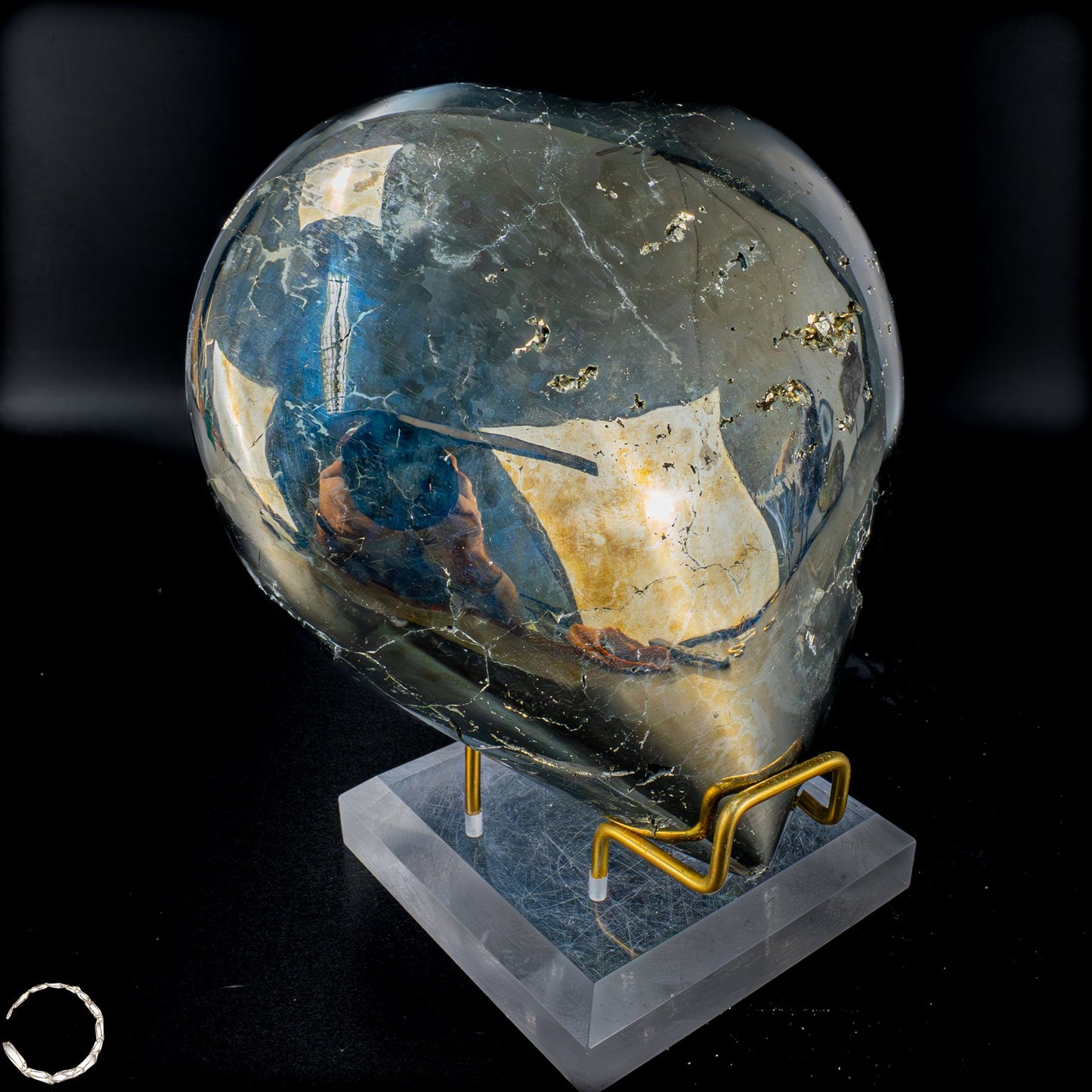 Natürliches Pyrit, Quarz und Galena Kristall Herz/Druse - 2555,65 g