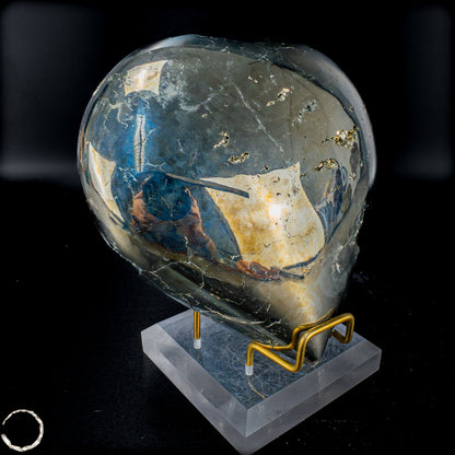 Natürliches Pyrit, Quarz und Galena Kristall Herz/Druse - 2555,65 g