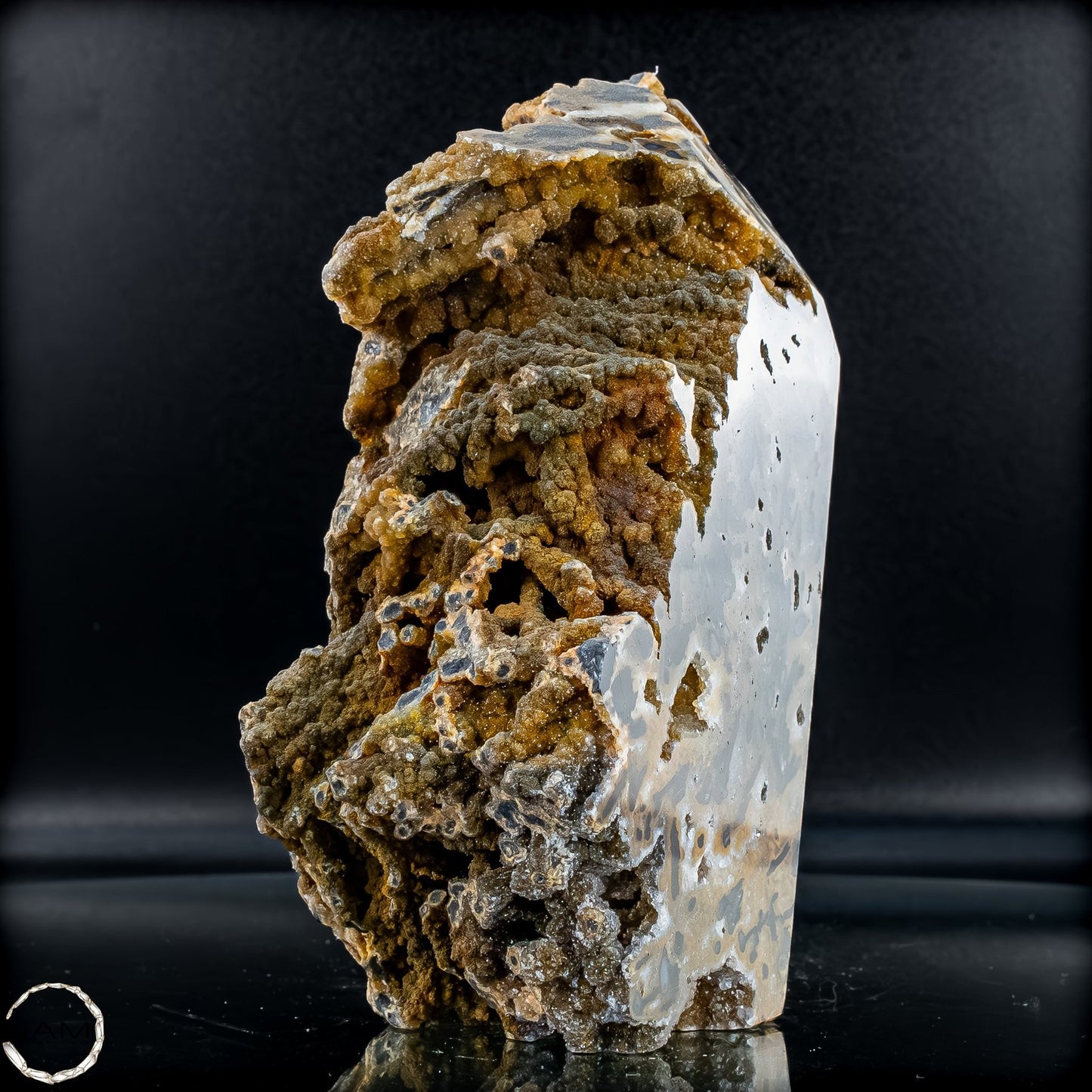 Natürlicher Achat-Kristall Obelisk mit Druse - 1357,17g