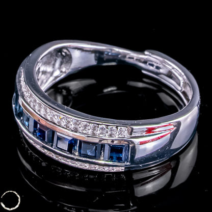 Strahlende Eleganz – Exklusiver Saphir-Ring aus 925er Silber -4,10g 20,5 ct