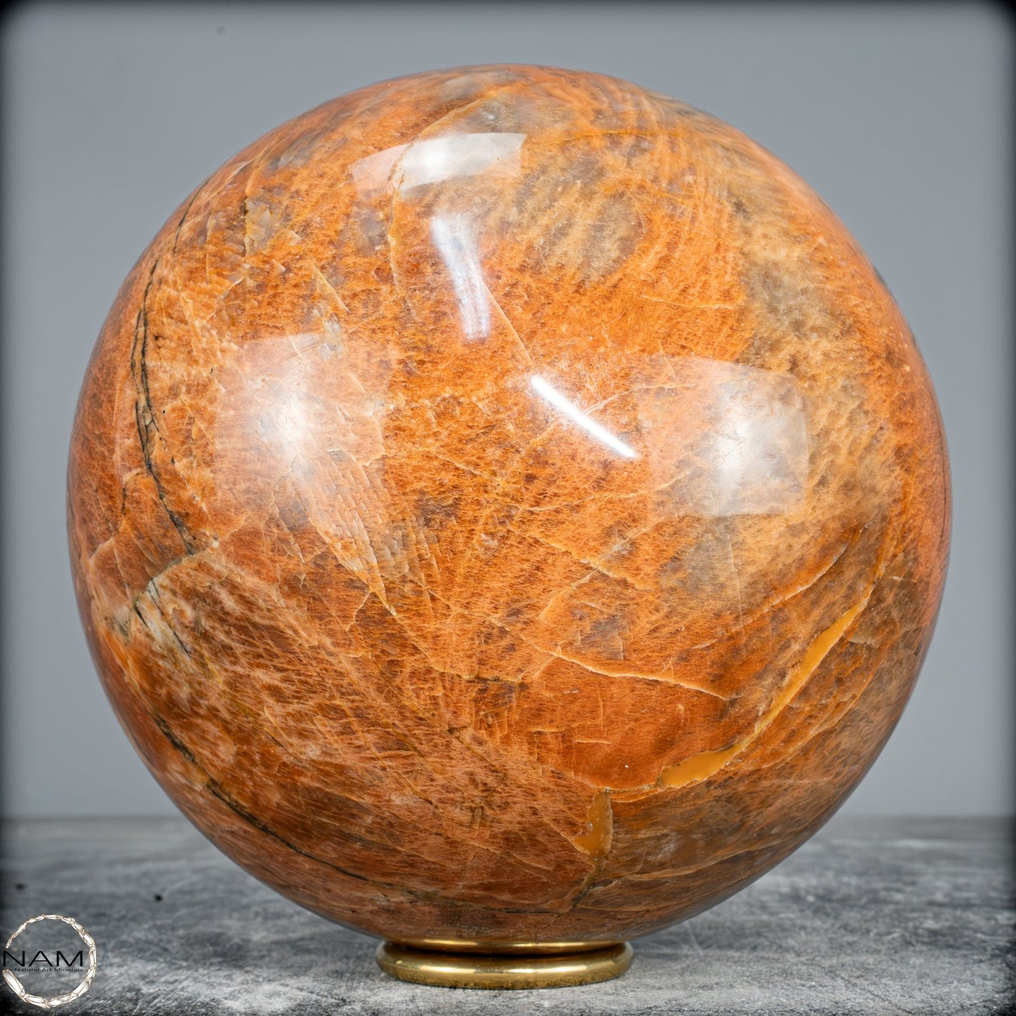 Natürlicher Pfirsich-Mondstein Kristall-Kugel -6580,72g