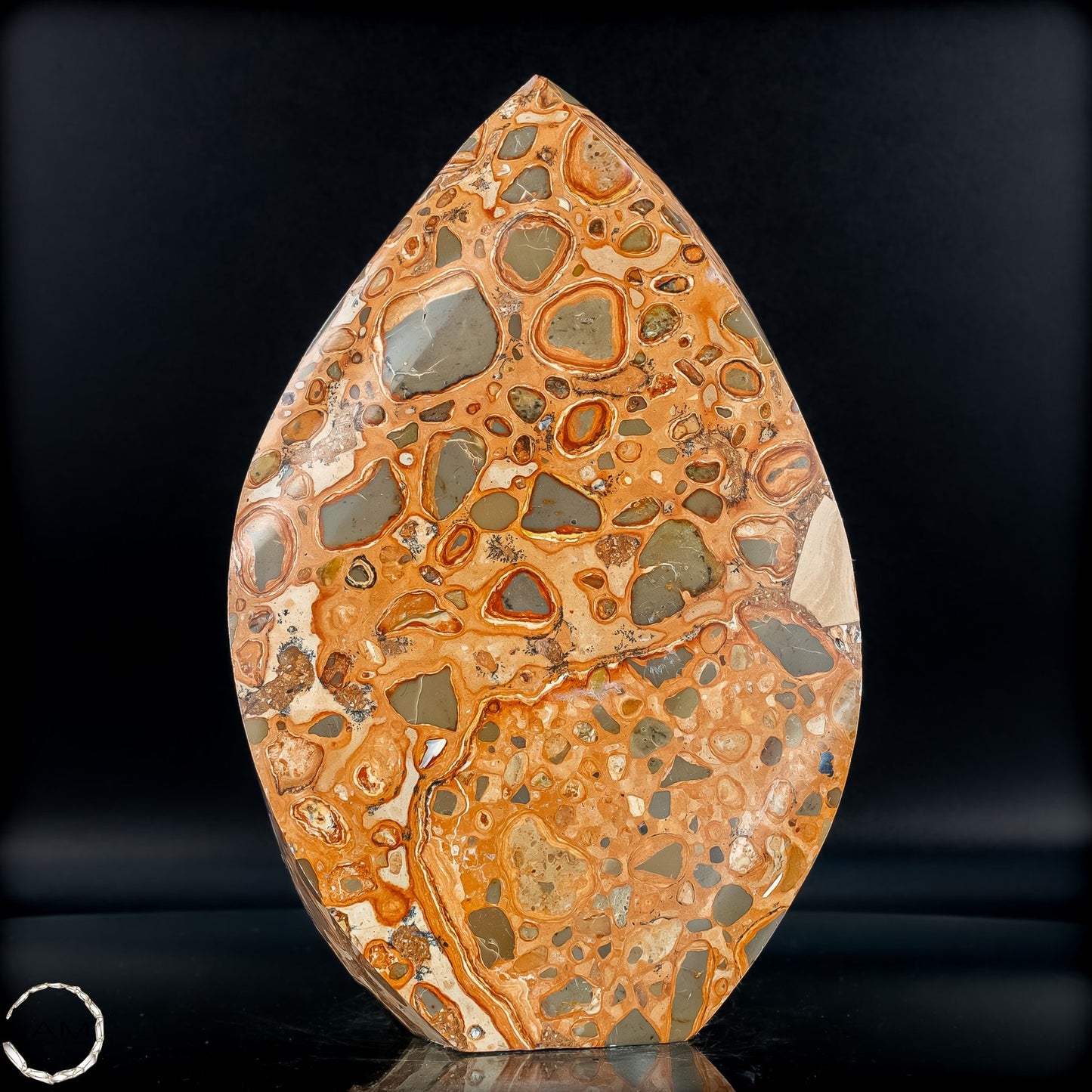 Natürliche Leoparden-Jaspis Kristall Flamme- 950,95g