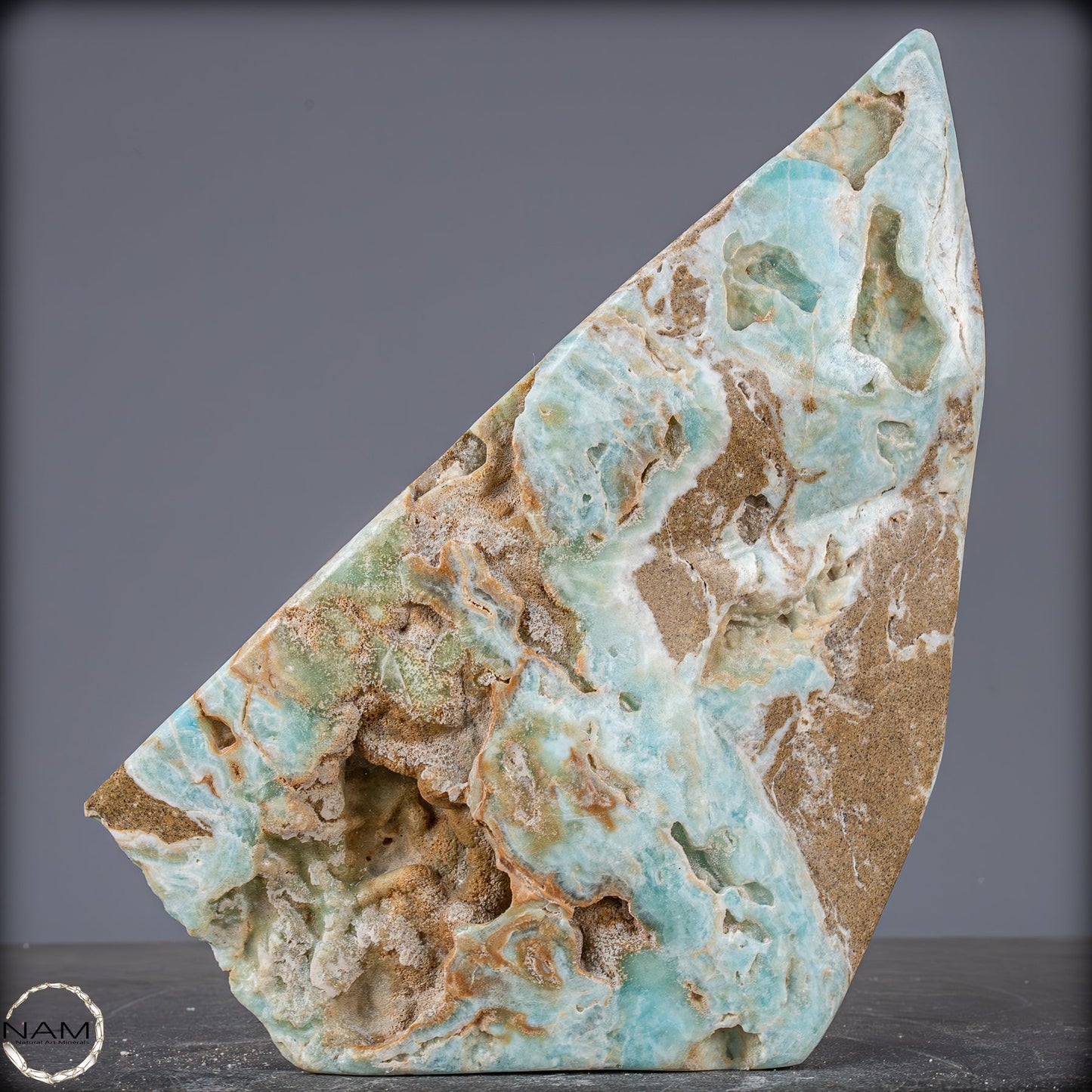 Natürlicher Blau-Grüne Aragonit Kristall-Freiform - 2287,04g