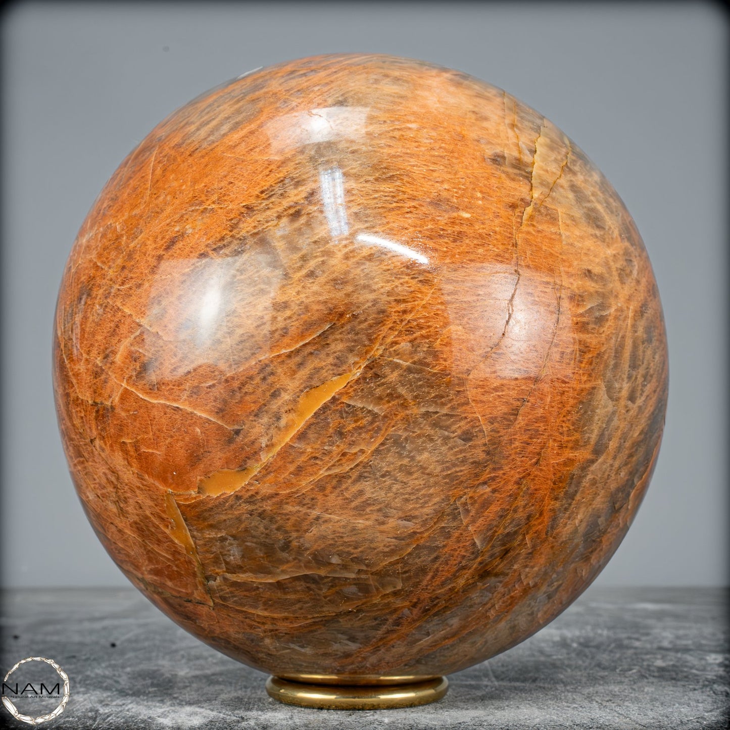Natürlicher Pfirsich-Mondstein Kristall-Kugel -6580,72g