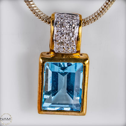 Aquamarin-Anhänger in 333er Gold 1,59g - 7,95ct