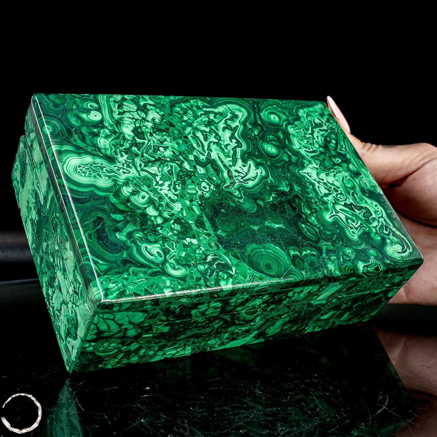 Einzigartige Malachit & Chrysocolla Schmuckkästchen/Box -1095,38g