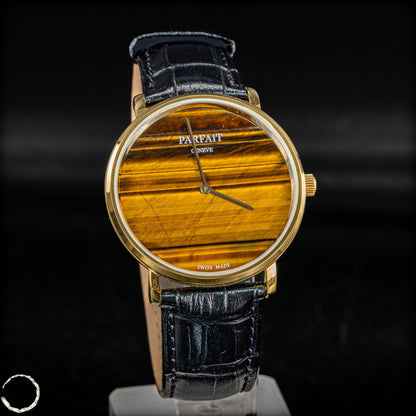 Tigeraugen-Uhr mit Schweizer Uhrwerk -46,80g 127,75ct