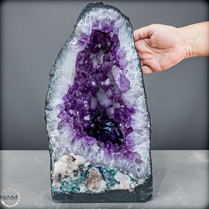 Amethyst-Druse mit Calcit aus Uruguay – 13184,13g