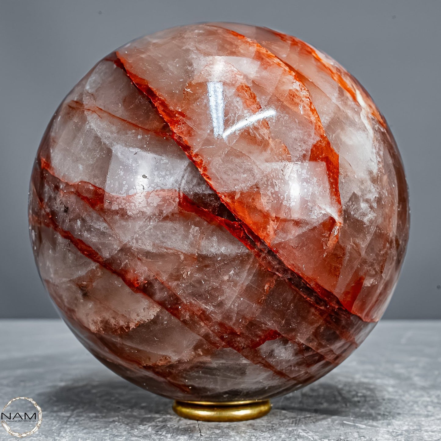 Natürliche Rote Feuerquarz Kristall-Kugel -1504,36g