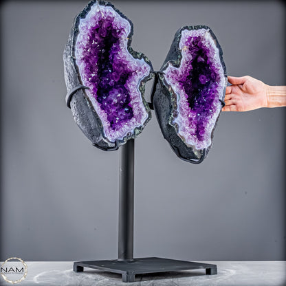Natürliche Amethyst Drusen Flügel auf Ständer - 24320,31g