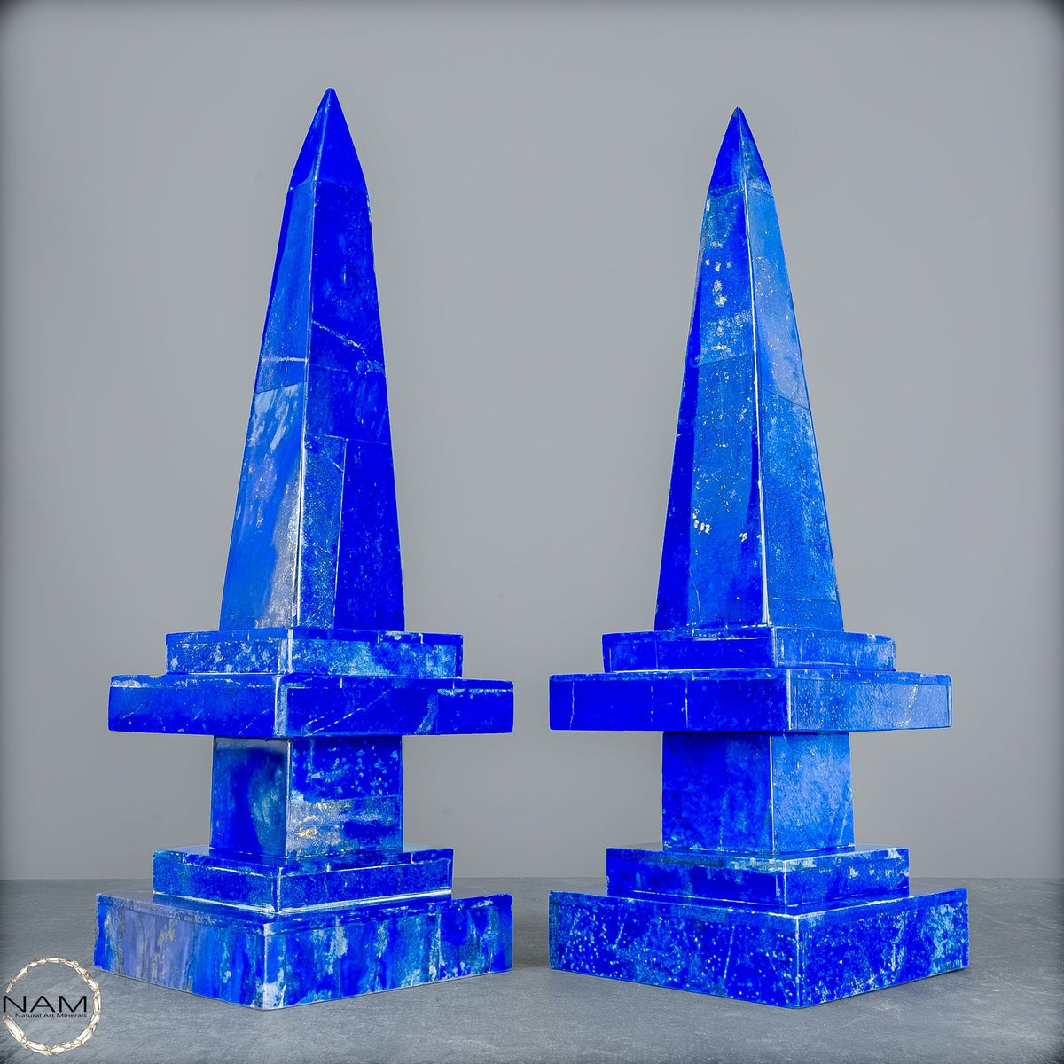 Natürliches Paar Lapislazuli Obelisken von Höchster Qualität - 4051,27g