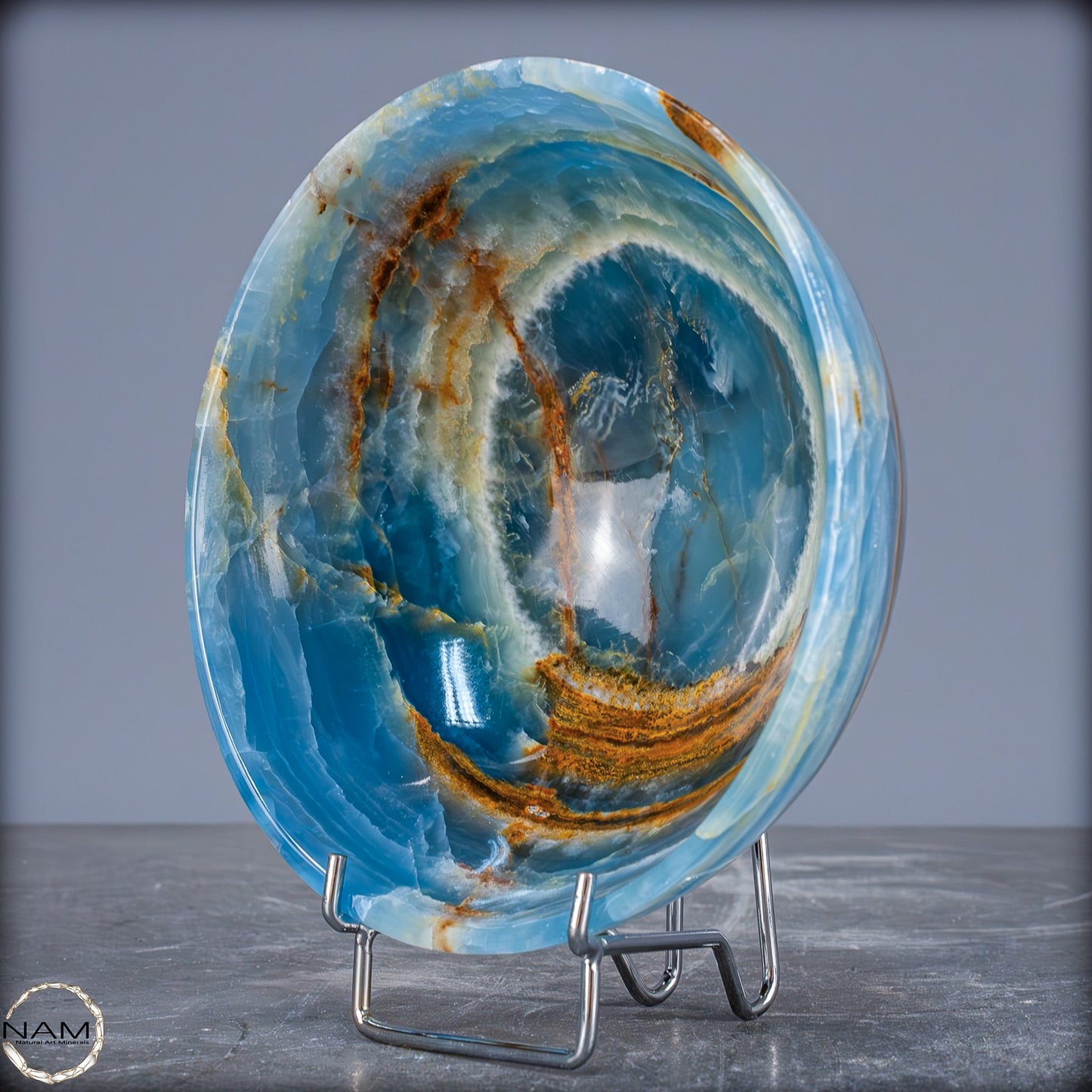 Seltene Natürlich Blaue Onyx-Kristall Schale/Schüssel, Argentinien - 556,99g