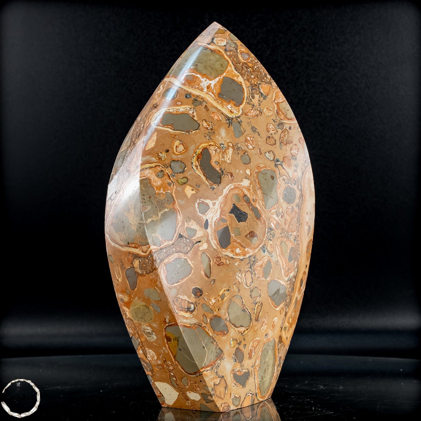 Natürliche Leoparden-Jaspis Kristall Flamme- 982,16g