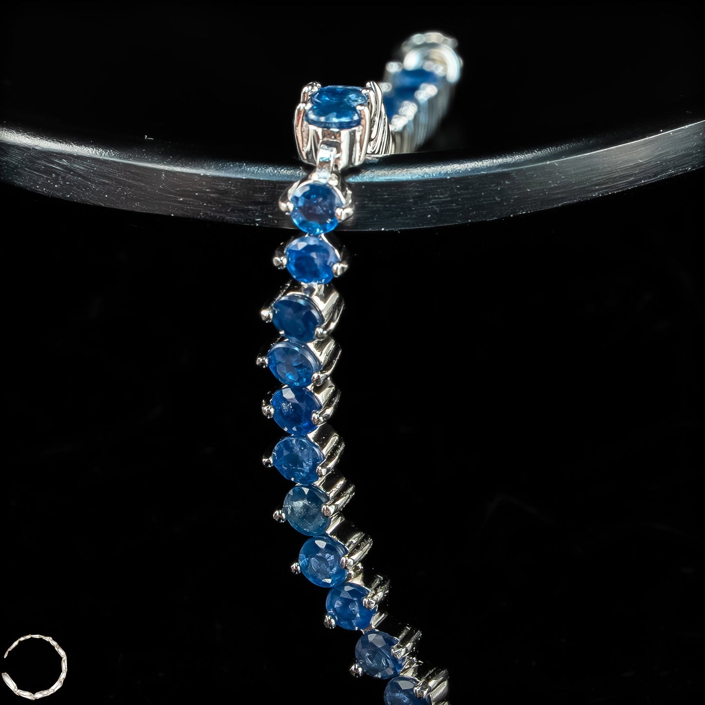 Saphir-Armkette – Zeitlose Eleganz in königlichem Blau aus 925er Silber -9,03g 45,15ct