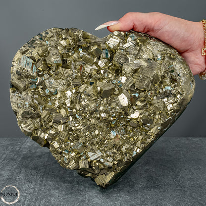 Natürliches Pyrit, Quarz und Galena Kristall Herz/Druse - 5039,47g