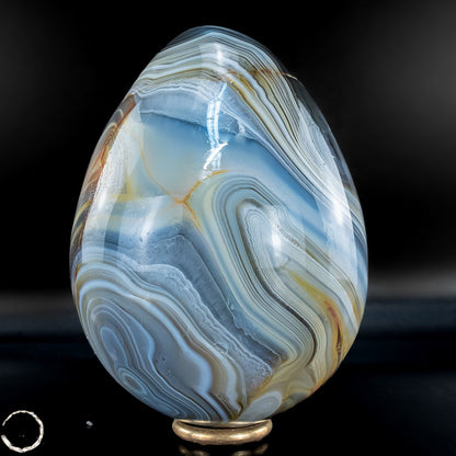Gebändertes Orca-Achat-Ei – Ein faszinierendes Naturkunstwerk - 1011,49g