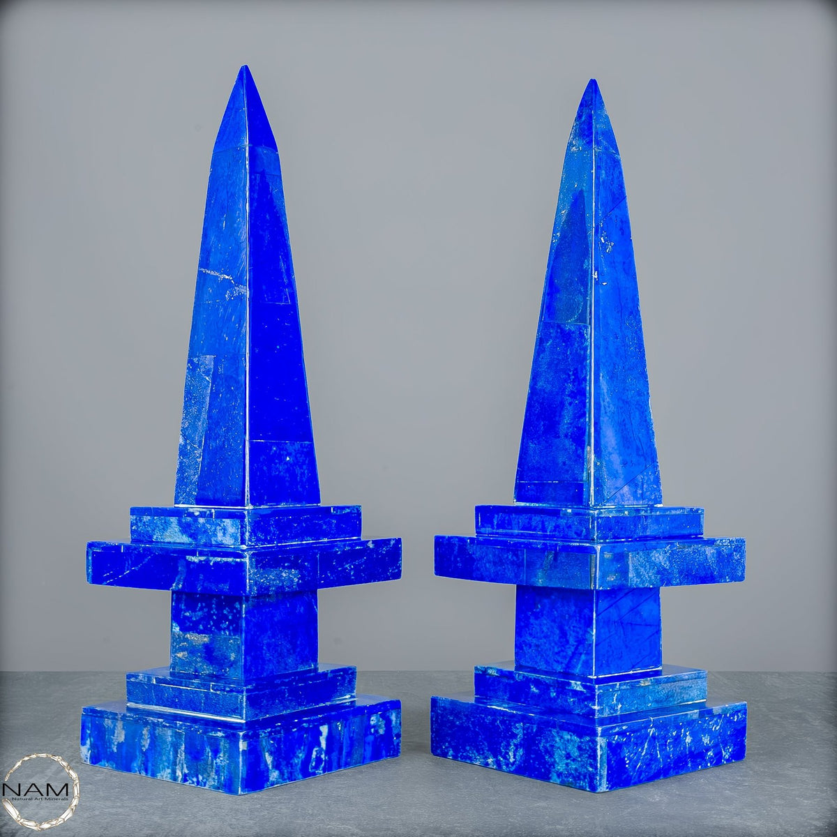 Natürliches Paar Lapislazuli Obelisken von Höchster Qualität - 4051,27g