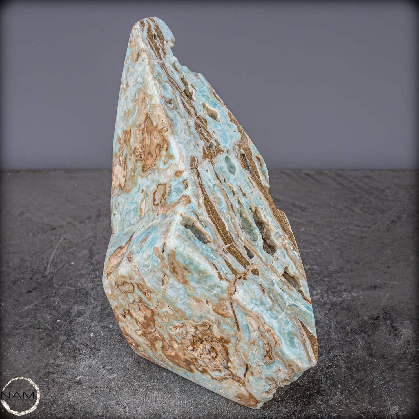 Natürlicher Blau-Grüne Aragonit Kristall-Freiform - 2287,04g