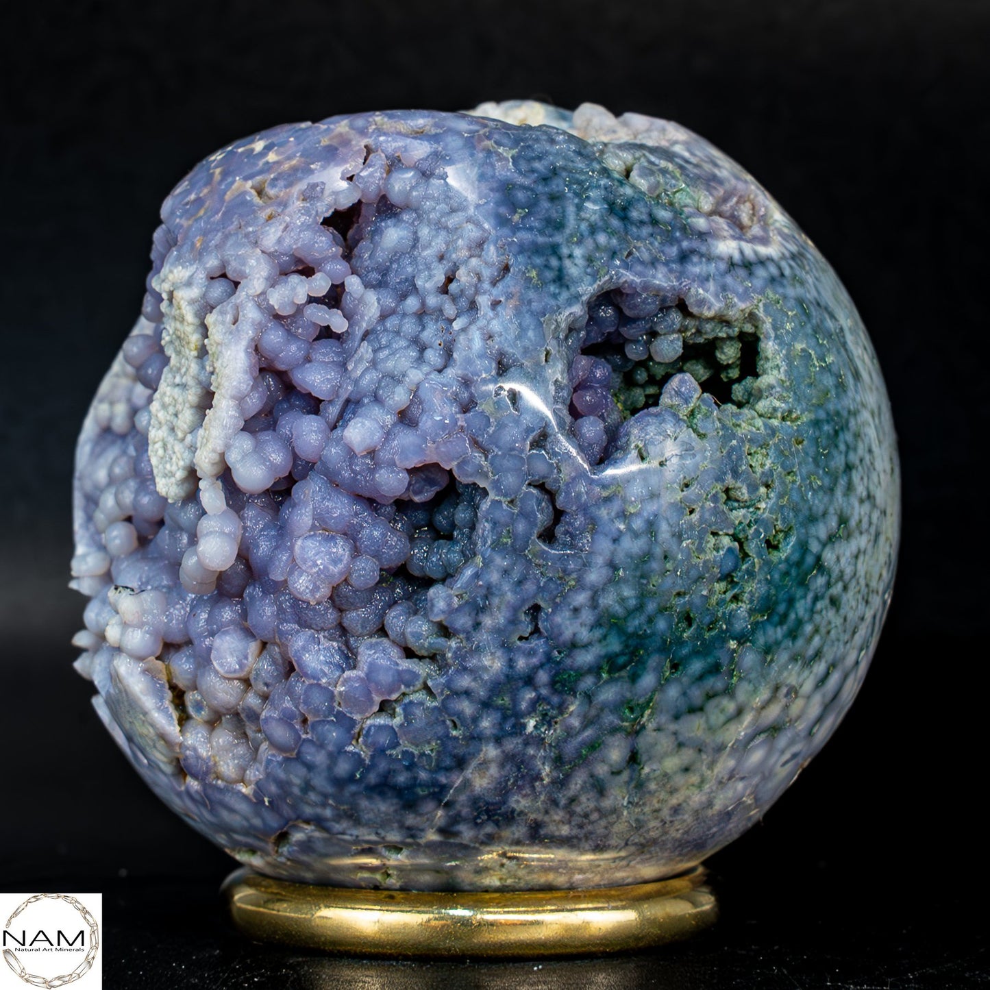 Mystische Traubenachat Kugel in Lavendel-Violett-345,77g 1728.85 ct
