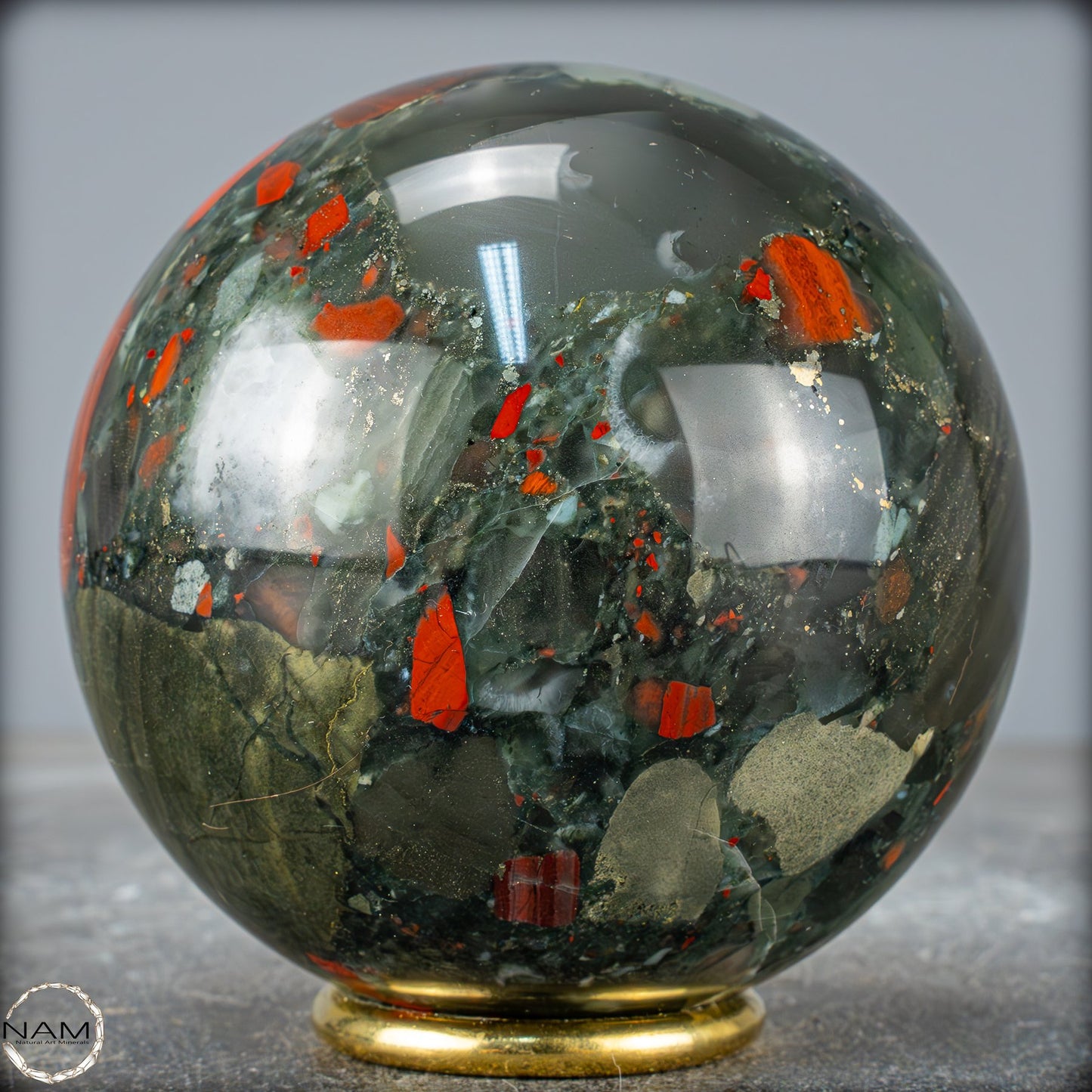 Natürliche Drachenblut-Jaspis Kugel aus Afrika - 1010,71g - 91mm