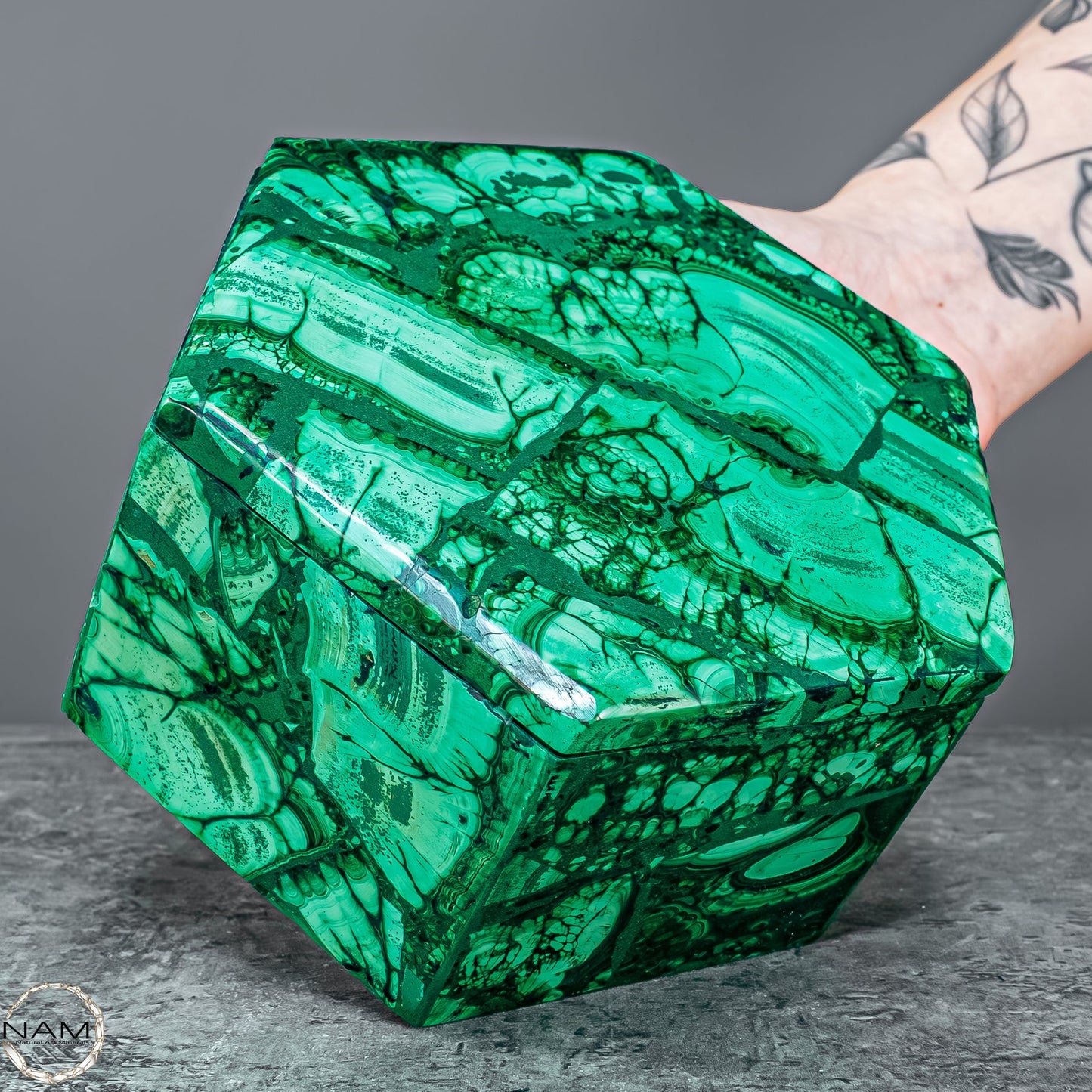 Einzigartige Malachit & Chrysocolla Schmuckkästchen - 1141,56g