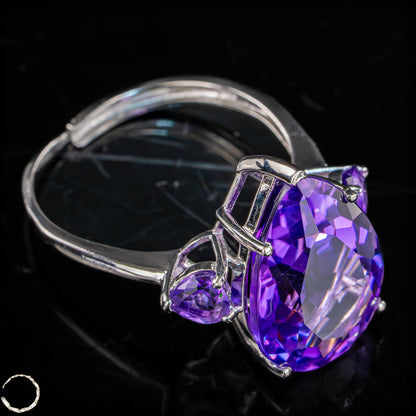 Einzigartiger Amethyst-Ring aus 925er Silber - 5,41g