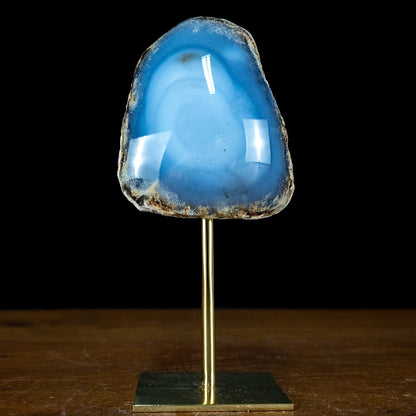 Natürlicher Blauer Chalcedon auf Ständer - 647,29g