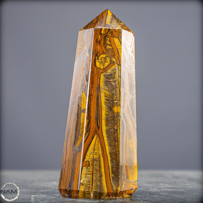 Natürlicher Tigerauge-Obelisk - 889,08g