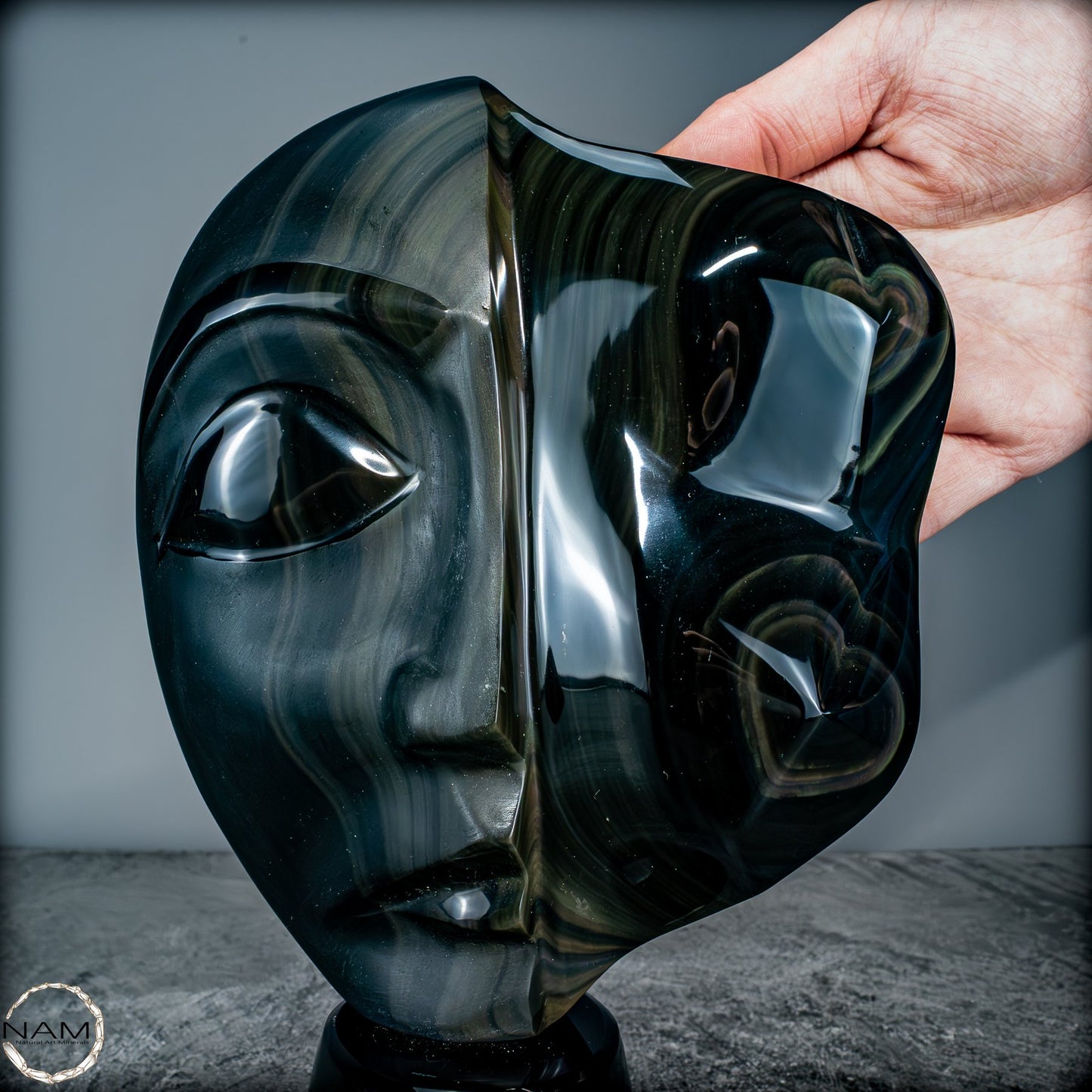Natürliche Regenbogen-Obsidian -Skulptur - 1272,39g