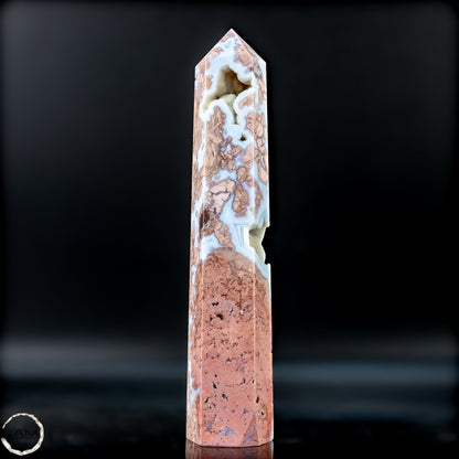 Cotton Candy Achat Obelisk  kraftvolle Eleganz aus Mexiko - 360,56g