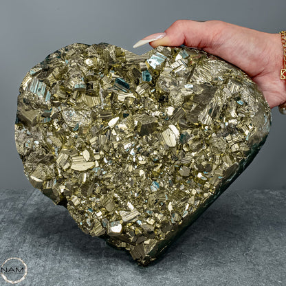 Natürliches Pyrit, Quarz und Galena Kristall Herz/Druse - 5039,47g
