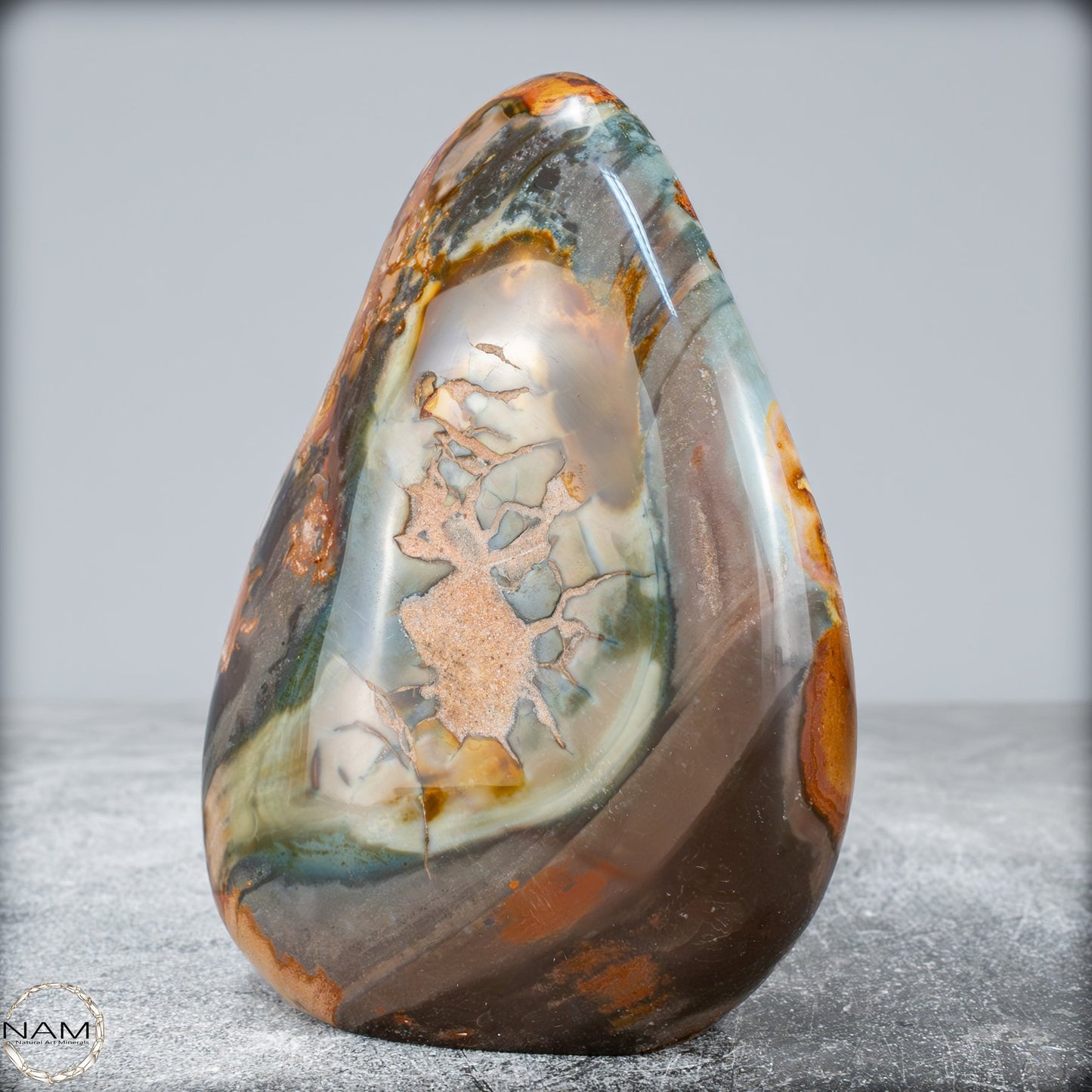 Natürliche Polychrome Jaspis Kristall-Freiform - 570,17g