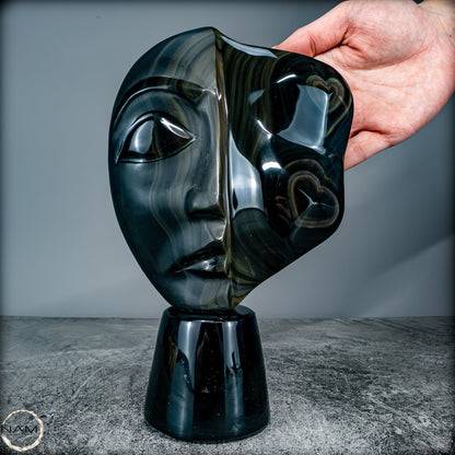 Natürliche Regenbogen-Obsidian -Skulptur - 1272,39g