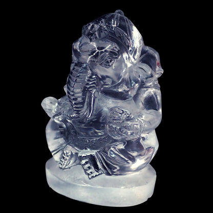 Ganesha-Schnitzerei aus klarem Quarzkristall, Brasilien - 74,19g  - 70.45×39.82×31.18 mm