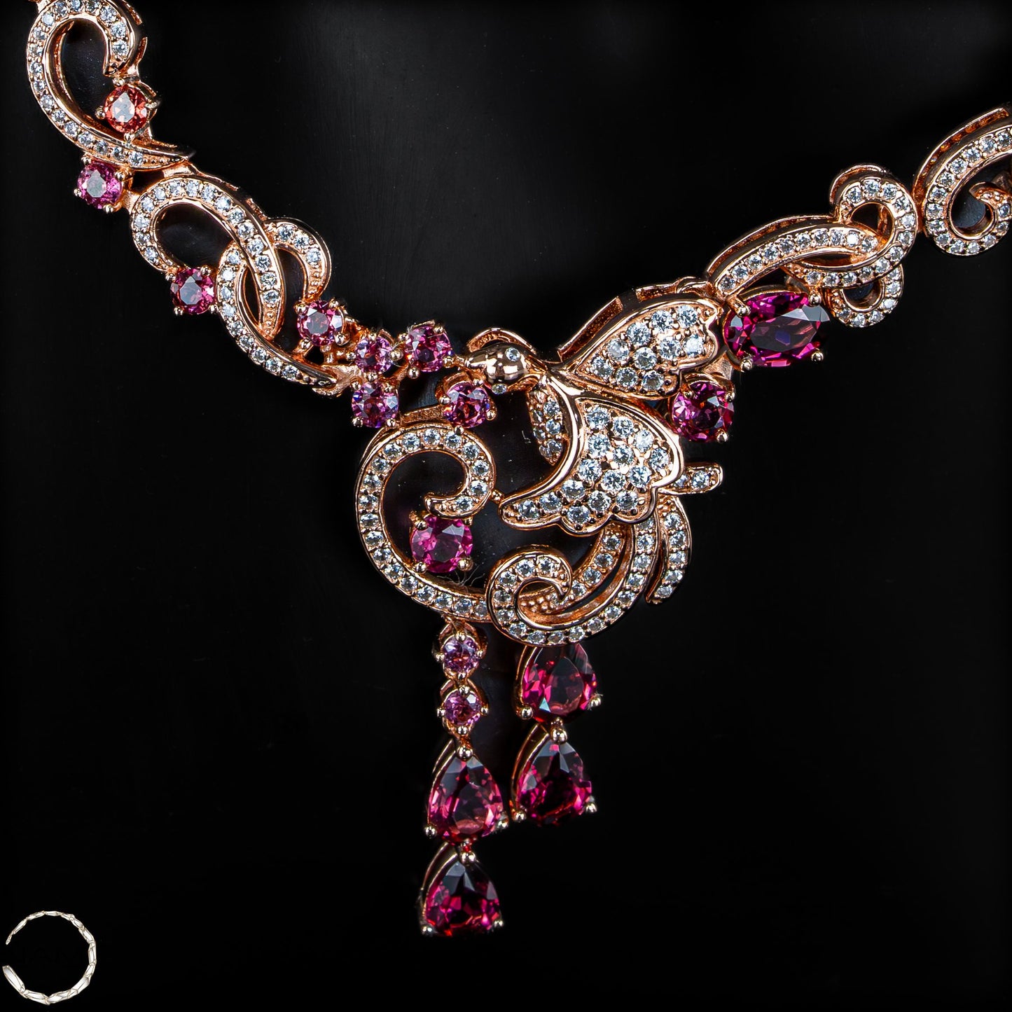 Exklusive Padparadscha-Saphir Kette – 45,45g - 227,25ct