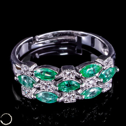 Eleganter Smaragd Ring aus 925er Silber - 2,68g 13,4ct