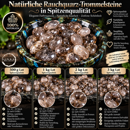 Rauchquarz Trommelsteine – Natürliche Eleganz und faszinierende Farbnuancen in Spitzenqualität