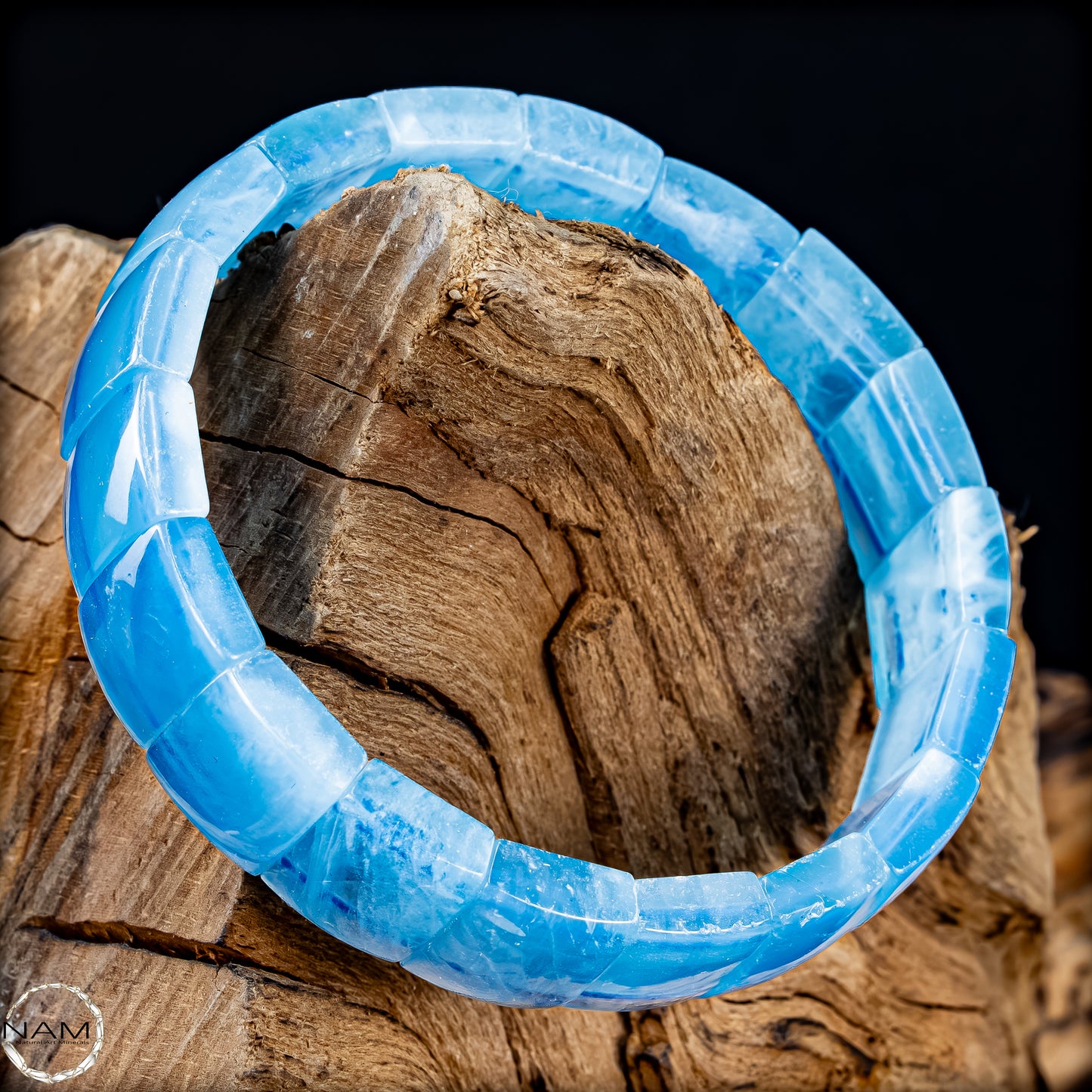 Eleganz in Blau – Aquamarin-Armband Afghanistan -41,71g