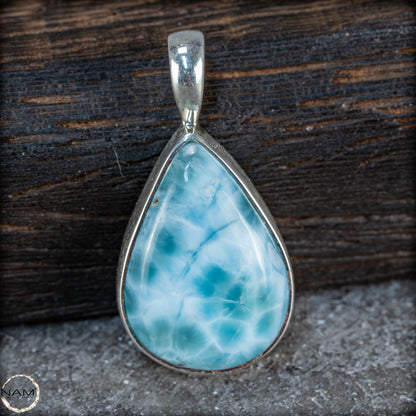 Natürlicher Larimar-Kristall Anhänger in 925 Silber - 4,61g - 23,05 ct