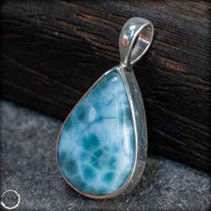 Natürlicher Larimar-Kristall Anhänger in 925 Silber - 4,61g - 23,05 ct