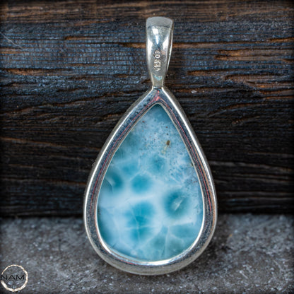 Natürlicher Larimar-Kristall Anhänger in 925 Silber - 4,61g - 23,05 ct