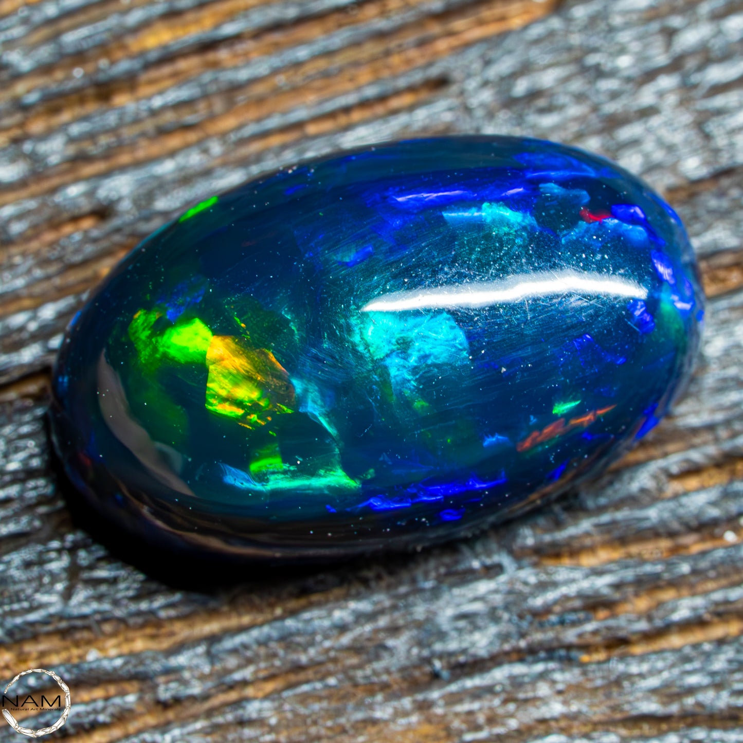 Großer AAA+ Schwarzer Opal Cabochon - 0,58g/2,9ct