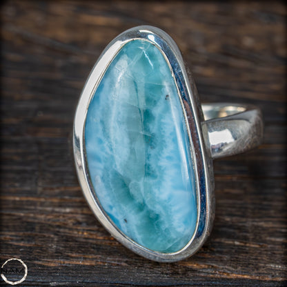 Natürlicher Larimar Ring 925 Silber - 8,96g - 44,80ct